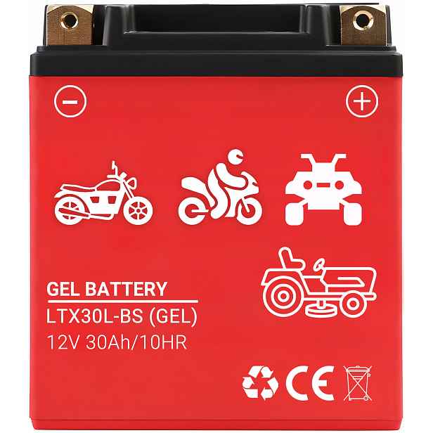 Akumulátor Pro Sekačku Traktor Gelový Bezúdržbový 12V 30AH P+ Motocyklu