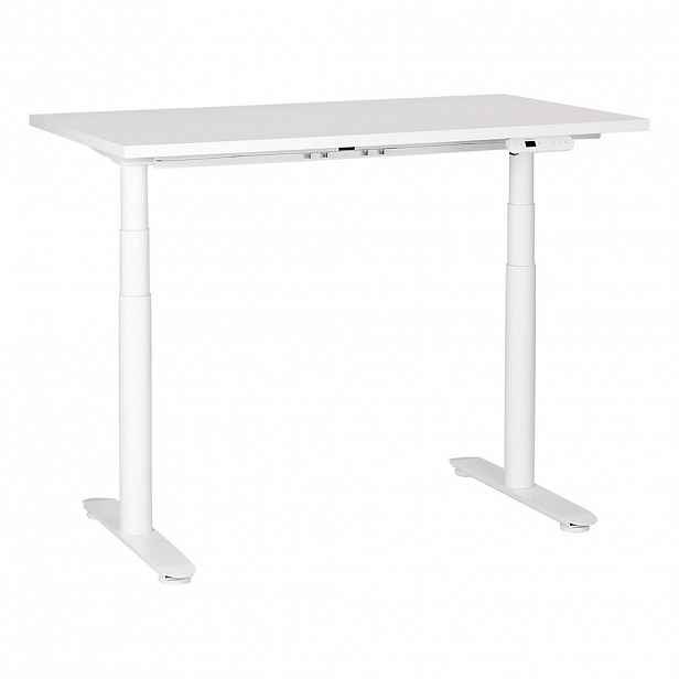 Beliani PSACÍ STŮL bílý 120/72 cm elektrický výškově nastavitelný Destin IV