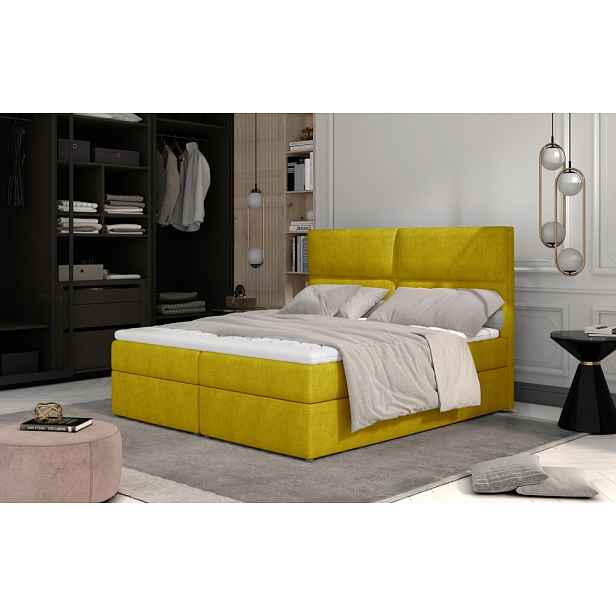 Boxspringová postel AMBER 180 Eltap Omega 68 - hořčicová