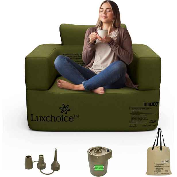 Luxchoice Nafukovací kempingová pohovka pro 1 osobu s pumpičkou