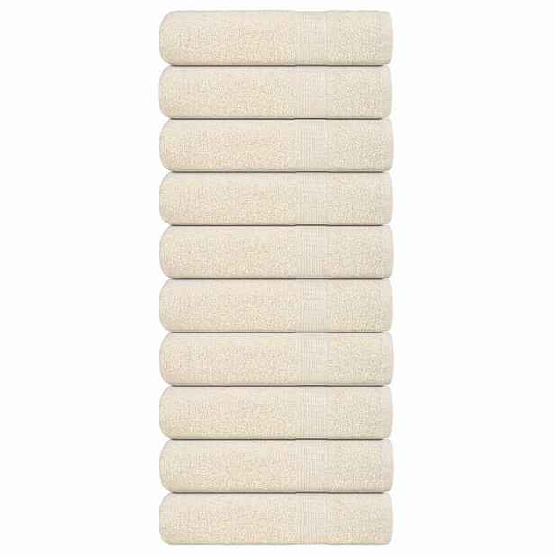 vidaXL Ručníky FROGN 10 ks krémové 100x150 cm 360 g/m²