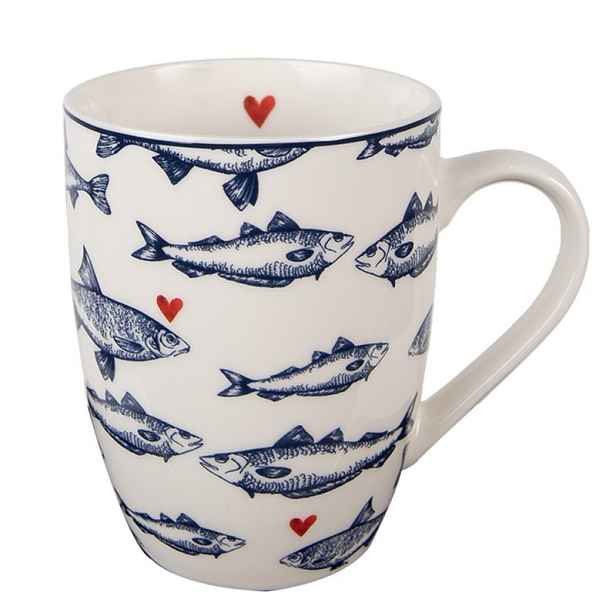 Porcelánový hrnek s rybkami Sun Sea And Fish - 12*8*10cm/ 350ml Clayre & Eef
