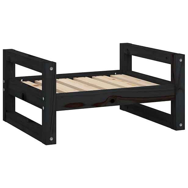 vidaXL Postel pro psy černá 55,5 x 45,5 x 28 cm masivní borovice