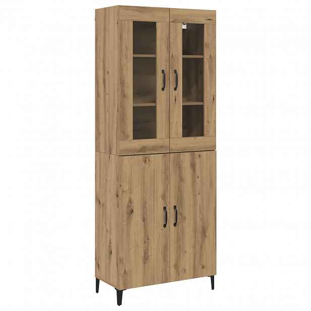 vidaXL Vysoký bufet 2 ks Artisanový dub 69,5 x 34 x 180 cm