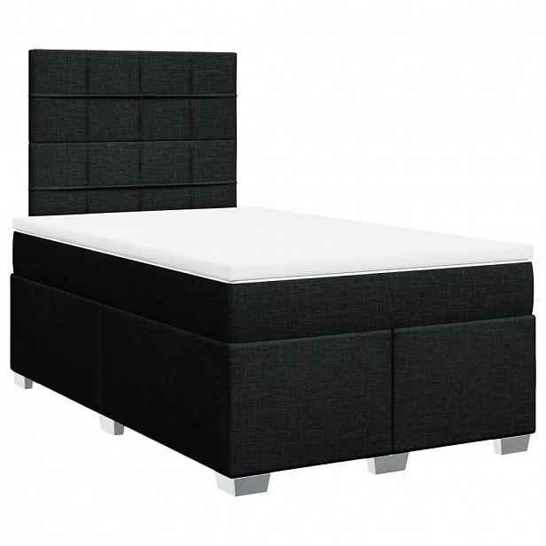 vidaXL Box spring postel s matrací černá 120x190 cm textil