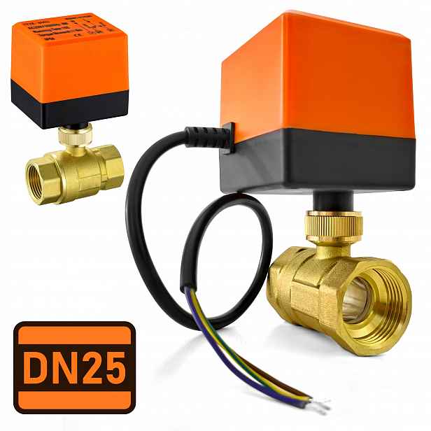 Elektroventil Regulátor průtoku vody Kulový Automatika DN25 1" 230V 20W