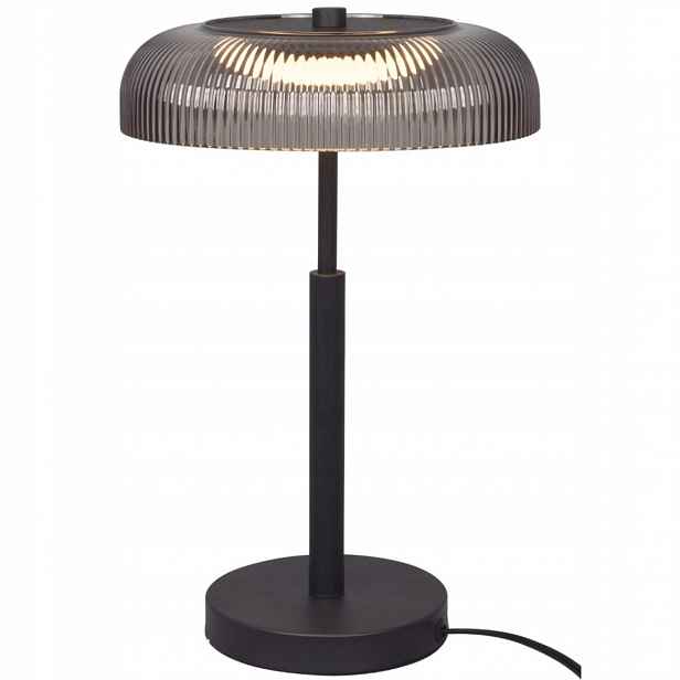 Noční lampa stolní černo-šedá, moderní do ložnice Solvia