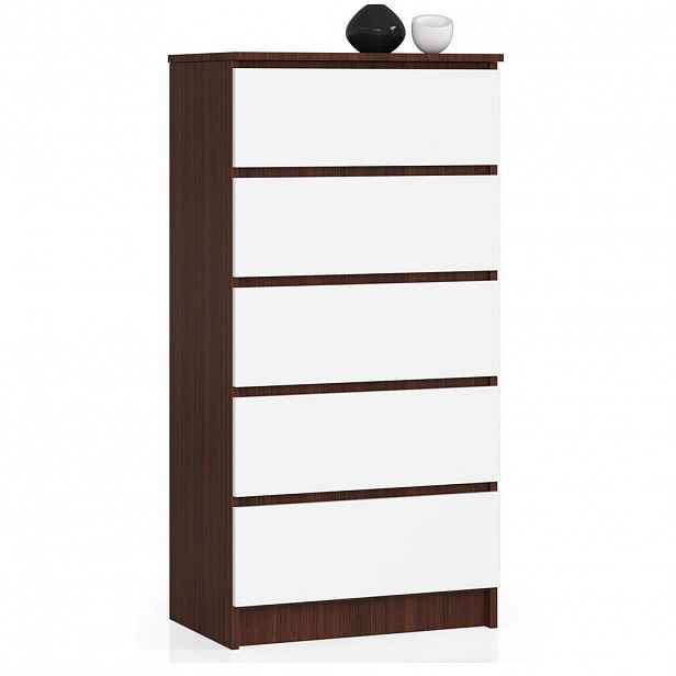 RAUMHIRSCH FURNITURE KOMODA tmavě hnědá, bílá 121/60/40