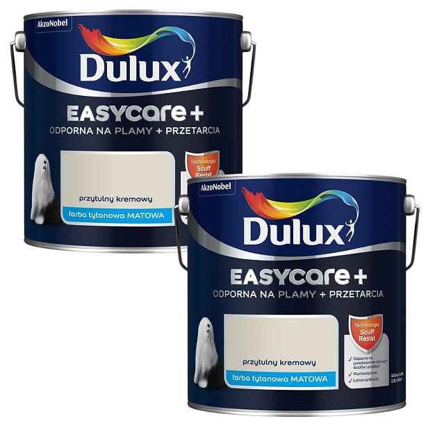 Set Dulux Easycare+ 2x2,5L Barva Nástěnná Útulná Krémová 5L