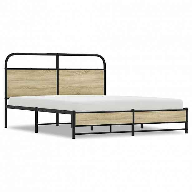 vidaXL Rám postele bez matrace 150x200 cm dub sonoma kompozitní dřevo