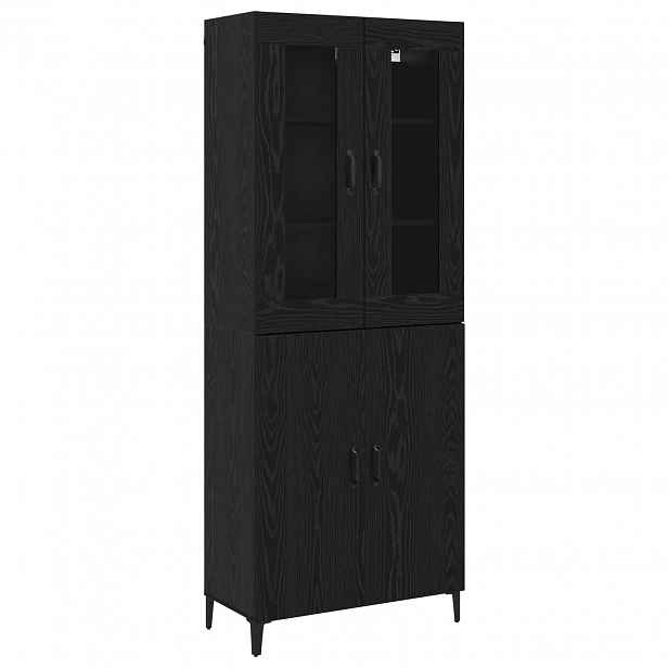 vidaXL Vysoký bufet 2 ks Černý dub 69,5 x 34 x 180 cm Kompozitní dřevo