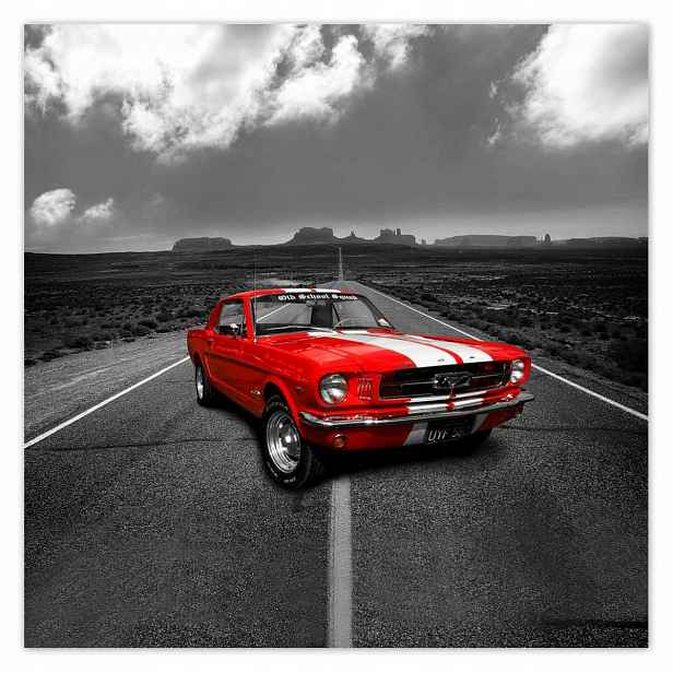 Plakáty 140x140 Červený Ford Mustang Usa