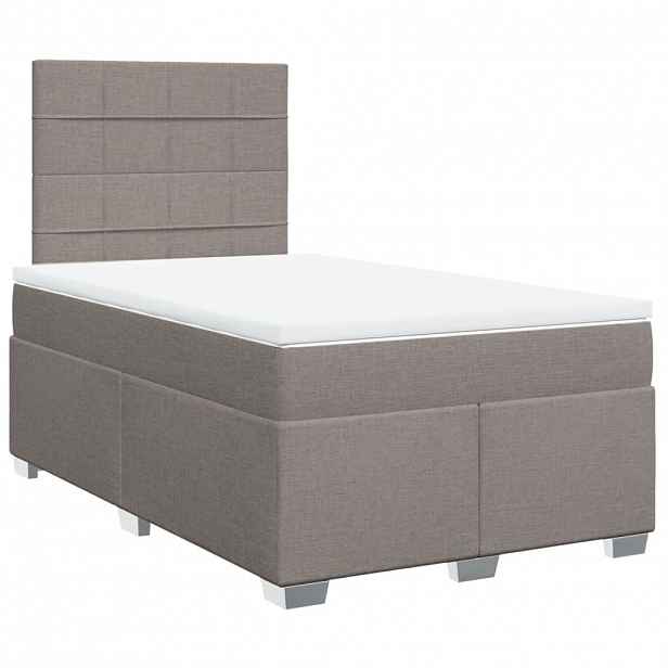vidaXL Box spring postel s matrací taupe 120x190 cm textil