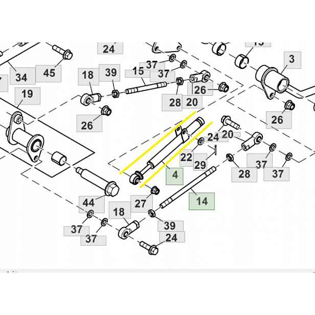 Mechanismus řízení John Deere