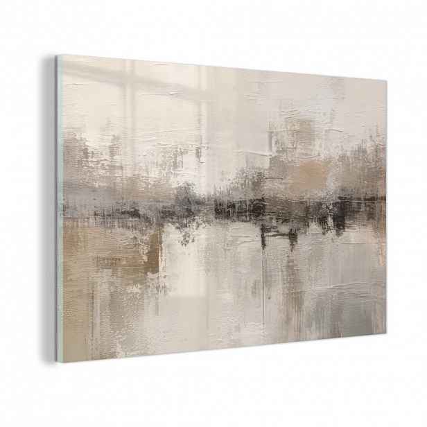 MuchoWow OBRAZ NA AKRYLOVÉM SKLE Moderní umění - Abstraktní - Béžová 90x60 cm