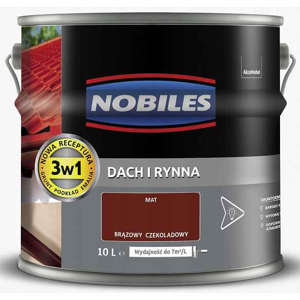 Nobiles Střešní a okapová Barva pro pozinkované pozink střechy 10L Hnědá