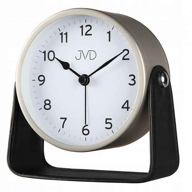 Velký Stříbrný Budík Jvd SRP2313 Tichý Mechanismus Nastavení Úhlu Kůže 12 cm