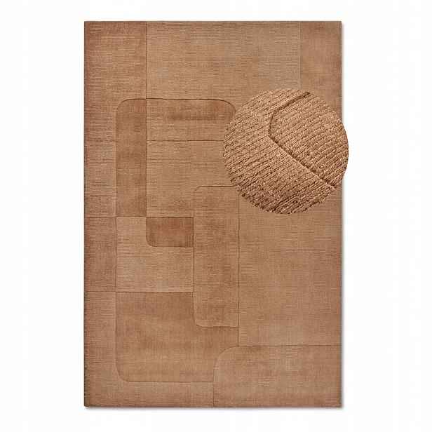Koberec do obývacího pokoje, 120 x 170 cm, hnědý, moderní vzor