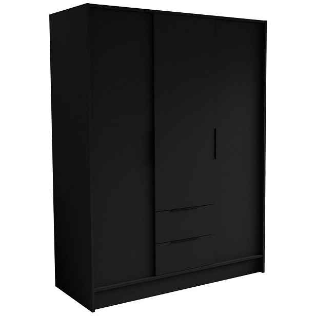 MASSENO ŠATNÍ SKŘÍŇ S OTOČNÝMI DVEŘMI CAVA, 150,5/200/51 cm moderní 3dveřová, černá
