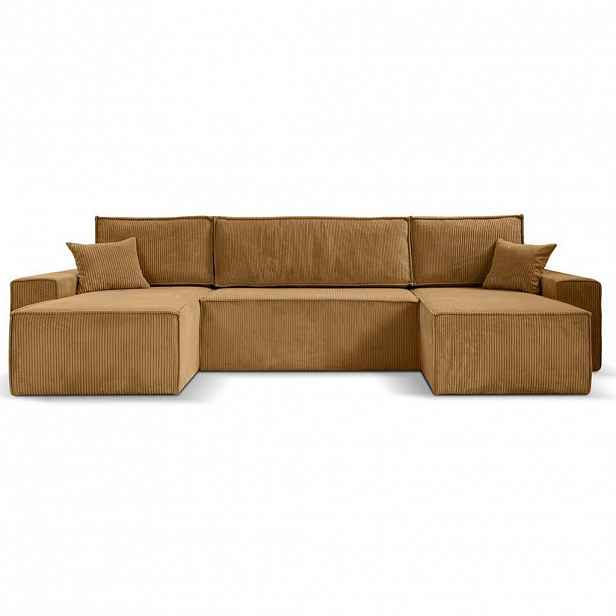 Beautysofa SEDACÍ SOUPRAVA Hektor U s funkcí spaní, žlutá
