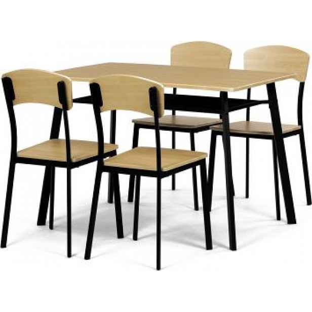 Jídelní set AUT-O2222 OAK stůl + 4 židle
