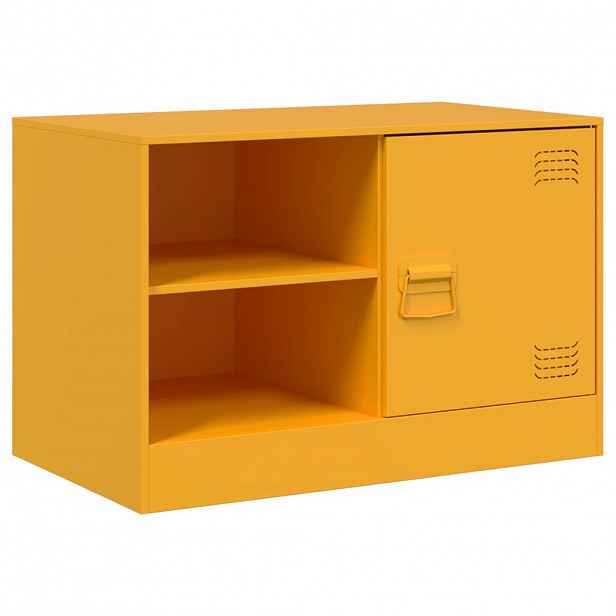 vidaXL TV skříňka hořčicově žlutá 67 x 39 x 44 cm ocel