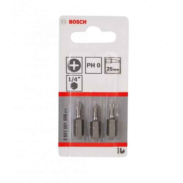 Bosch - Sada bitů PH0, délka 25 mm, 3 ks 2607001506