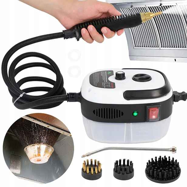 Parní Čistič 2500W 3BAR 1H Nepřetržitého Provozu Sada 3 Kartáčů Pl