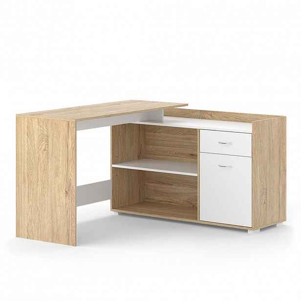 Vicco ROHOVÝ PSACÍ STŮL Noira Sonoma 135 x 77 cm se zásuvkou