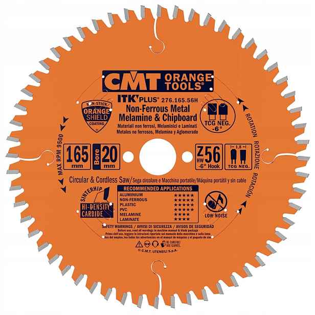 Cmt Laminátová deska pro Hpl z hliníku tenká 165 x 20 mm 56z widia 276.165.56H
