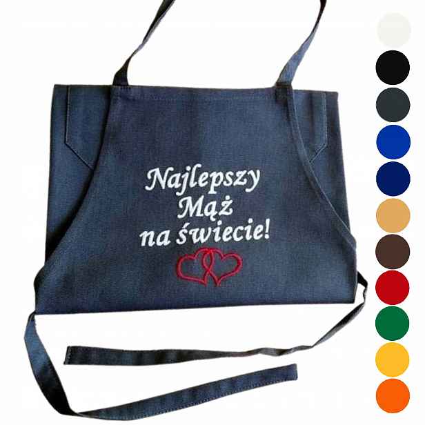Dárek na Valentýna pro manžela, přítele, muže, jeho Zástěru s výšivkou, jméno