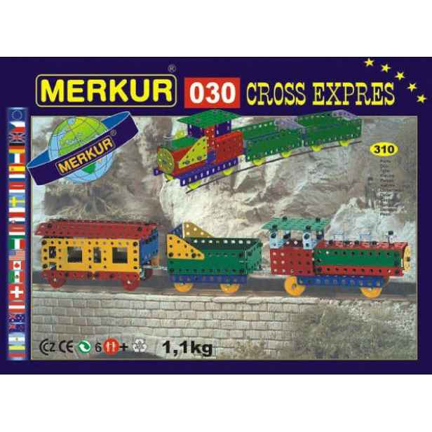 MERKUR Cross expres 030 Stavebnice 10 modelů 310ks v krabici 36x27x3cm