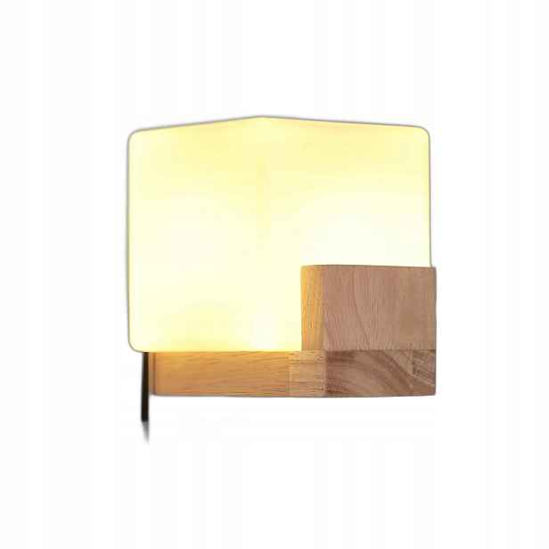 Nástěnná lampa Comely Bílá Nástěnná lampa G9 Dřevěná do interiéru Čtvercová