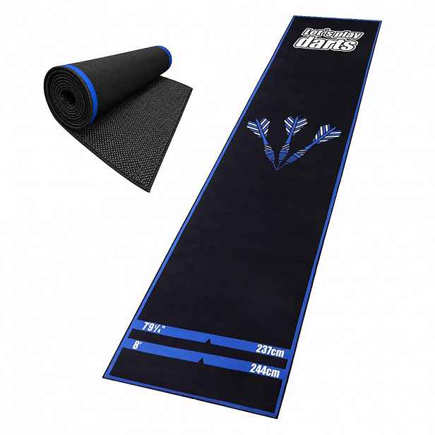Relaxdays DARTOVÁ PODLOŽKA Vícebarevná Polyester guma s odhodovou čárou protiskluzová 60x260 cm