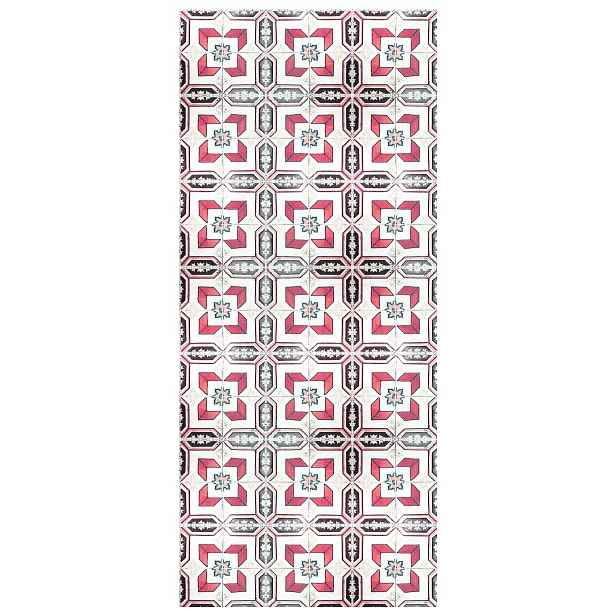 Samolepka Fototapeta Geometrická symfonie červené a černé barvy 91x211