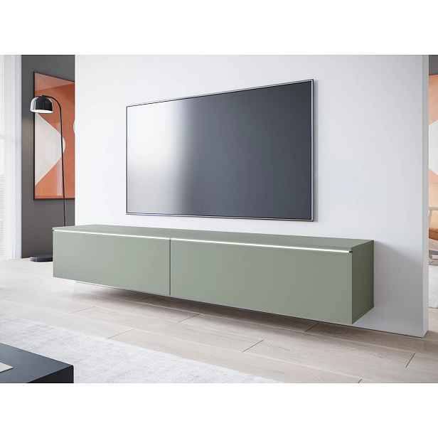 Televizní skříňka s LED osvětlením 180 cm WILLA D - zelená