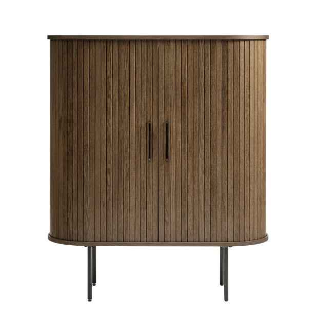 Hnědá skříňka v dekoru dubu s posuvnými dveřmi 100x118 cm Nola – Unique Furniture