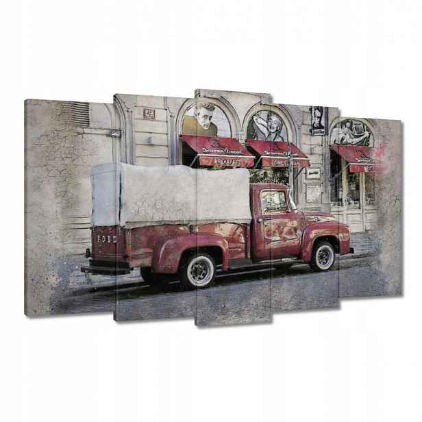 Obrazy 100x60 Červený PickUp z Usa