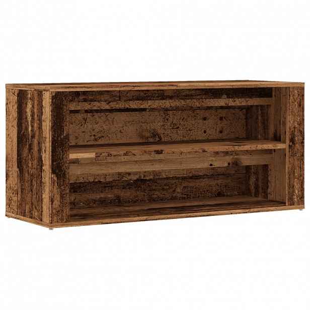 vidaXL Botník old wood 100 x 35 x 45 cm kompozitní dřevo