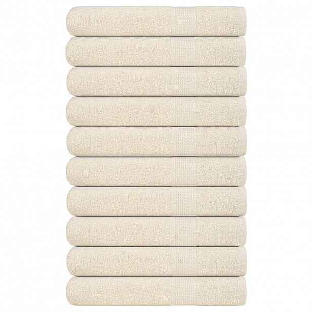 vidaXL Ručníky FROGN 10 ks krémové 100x200 cm 360 g/m²