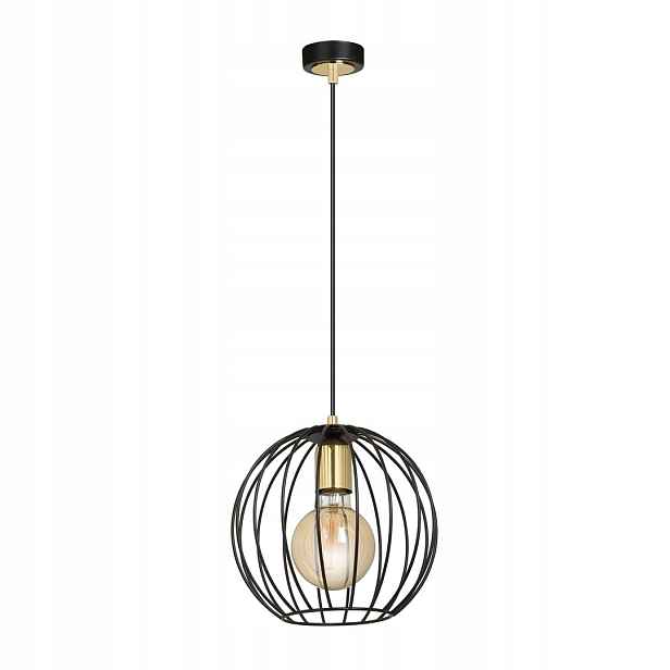 Závěsná lampa Albio 1 Black moderní, loftová, černá/zlatá