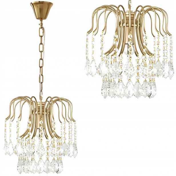 Závěsná Stropní Lampa Do Obývacího Pokoje, Křišťálový Lustr, Zlatý Glamour