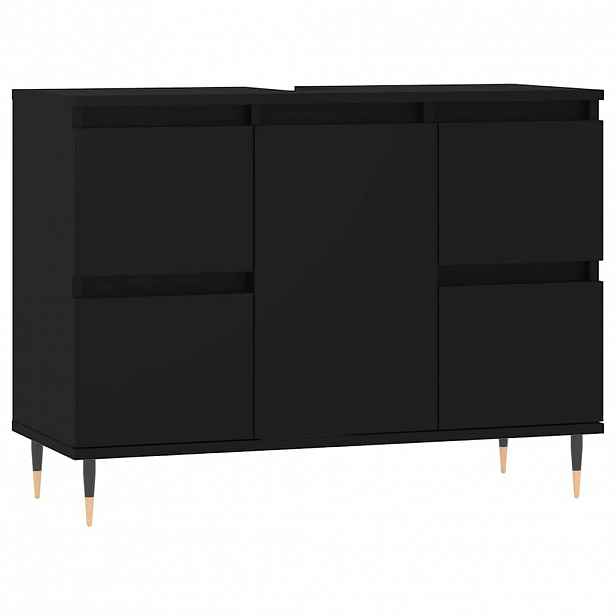 vidaXL Koupelnová skříňka černá 80 x 33 x 60 cm kompozitní dřevo