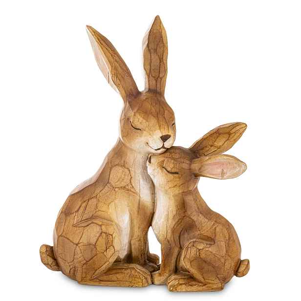 Figurka dvou králíků, hnědé – umělé 24 cm