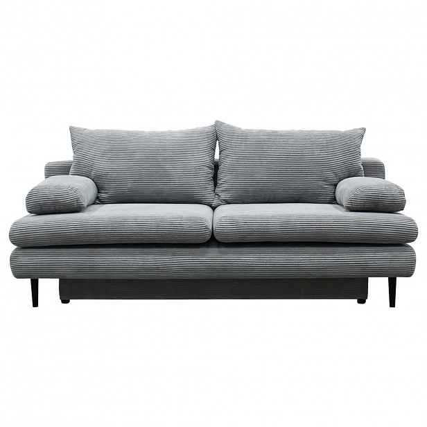 P & B ROZKLÁDACÍ POHOVKA, textil, světle šedá