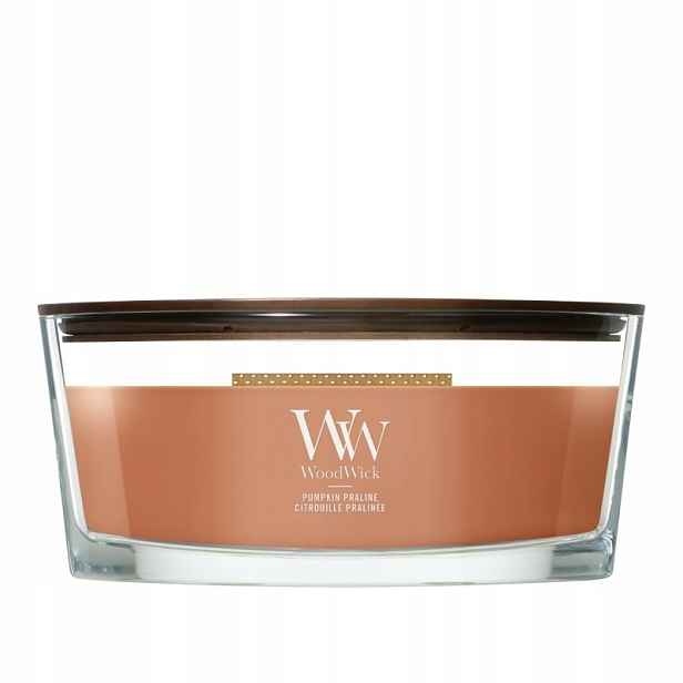 Pumpkin Praline – Woodwick – svíčka elipsa s dřevěným knotem