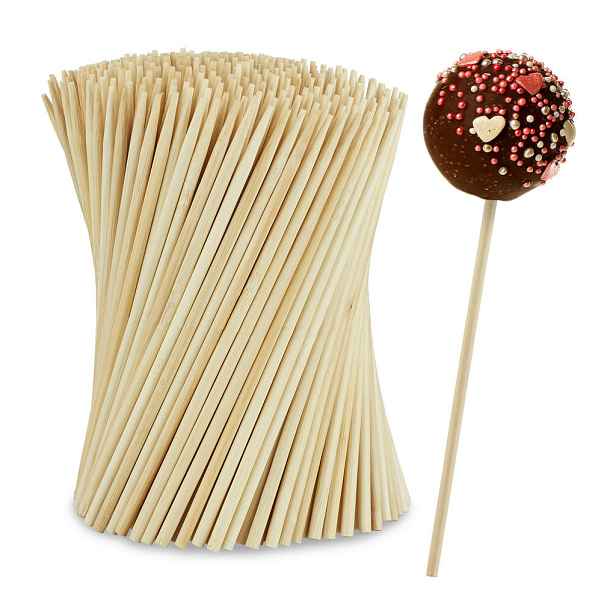 Relaxdays TYČINKY Přírodní bambusové na cake pops 400ks-sada 15 cm