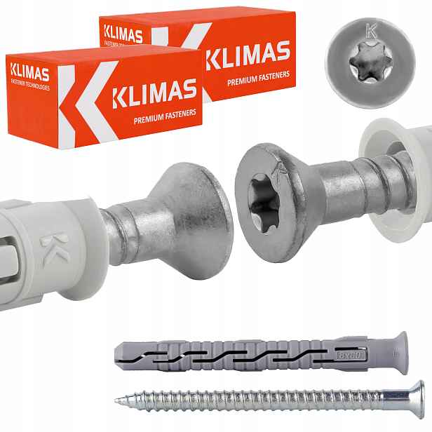 Rámové rozpěrné hmoždinky 8x80 mm 100 ks kuželová hlava Torx Klimas Kps-fast