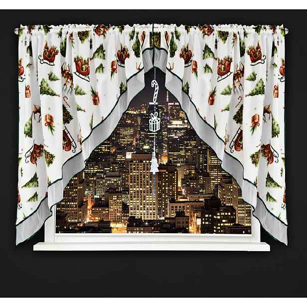 Vánoční dekorační závěs XMAS GIFT bílá 400x145 cm (cena za 1 kus) MyBestHome