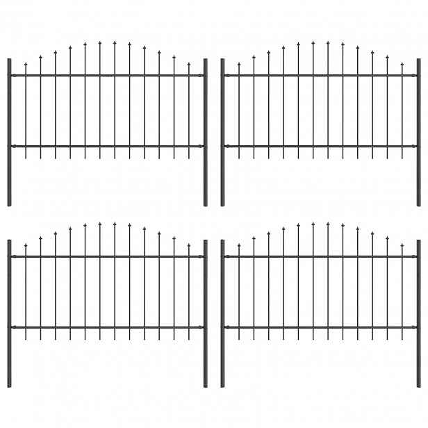 vidaXL Zahradní plot WOERDEN 4 ks 170 x 140 cm Práškově lakovaná ocel